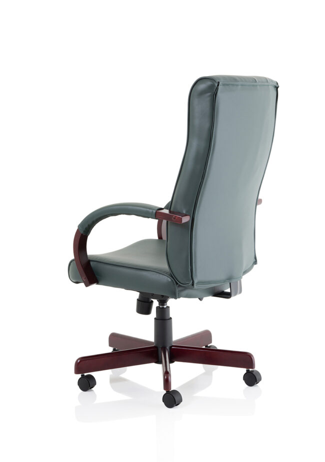 chesterfield high back leather executive office chair with arms