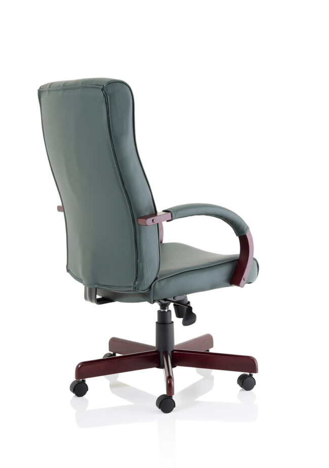 chesterfield high back leather executive office chair with arms