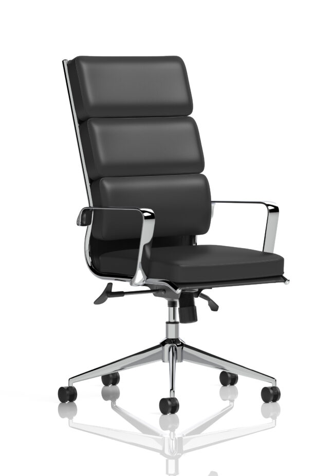 savoy high back executive black leather office chair with arms