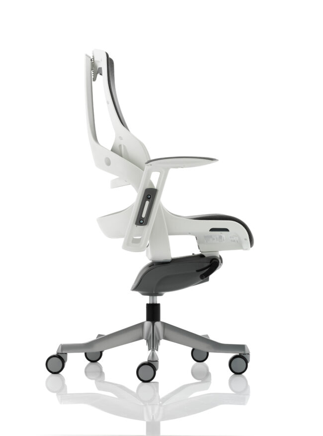 zure high back white shell executive office chair with arms