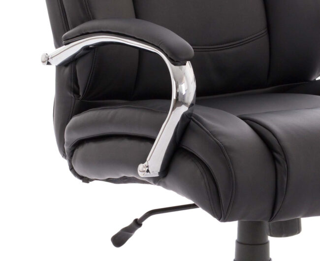 texas high back heavy duty executive black leather office chair with arms