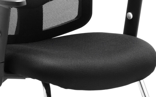portland mesh back cantilever visitor chair with arms