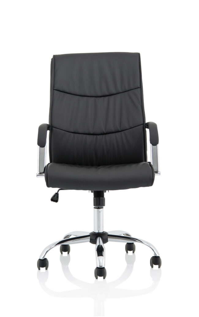 carter high back black leather executive office chair with arms