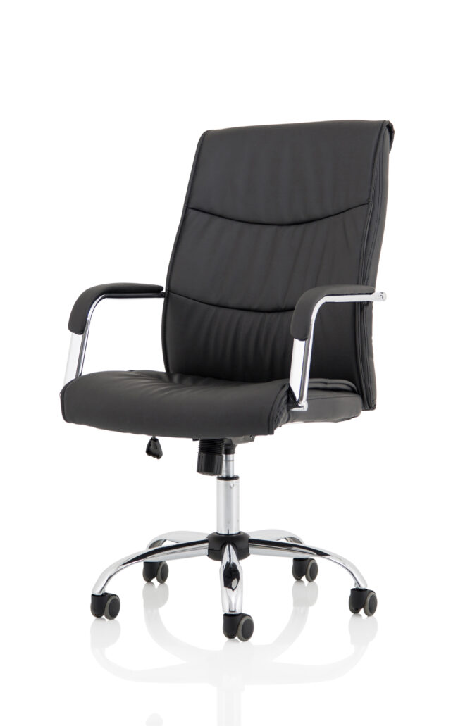 carter high back black leather executive office chair with arms