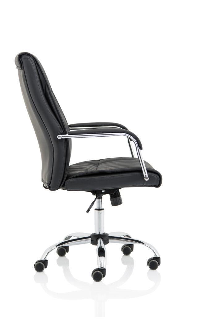 carter high back black leather executive office chair with arms