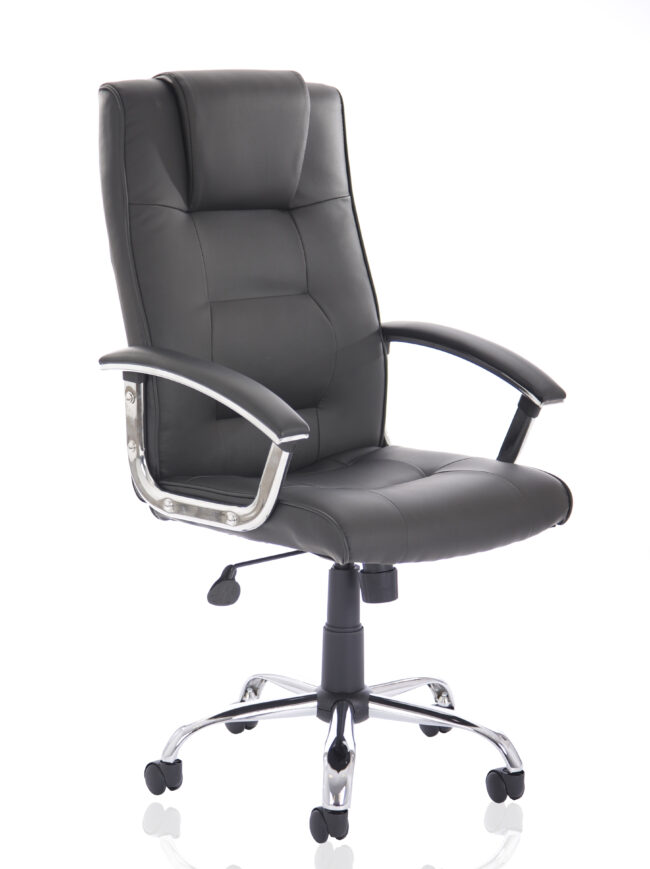 thrift high back executive black leather office chair with arms