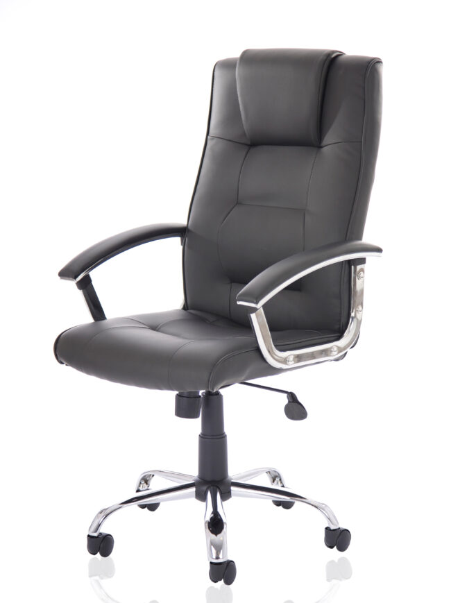 thrift high back executive black leather office chair with arms