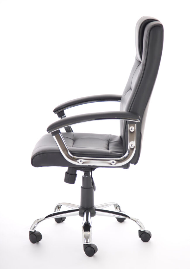 thrift high back executive black leather office chair with arms