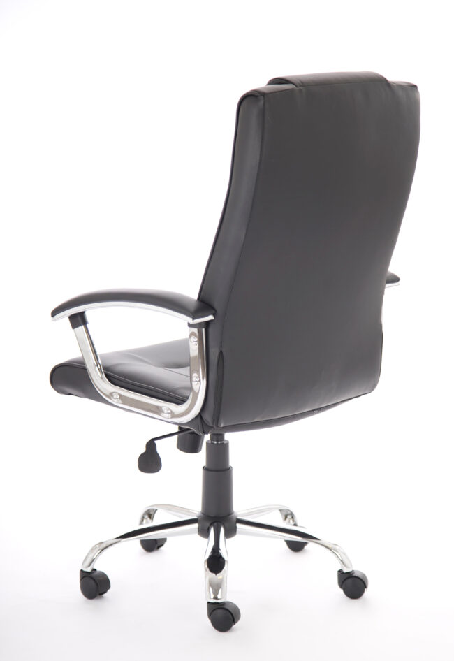 thrift high back executive black leather office chair with arms