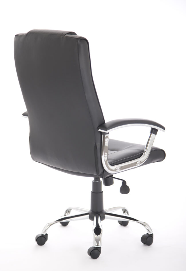thrift high back executive black leather office chair with arms