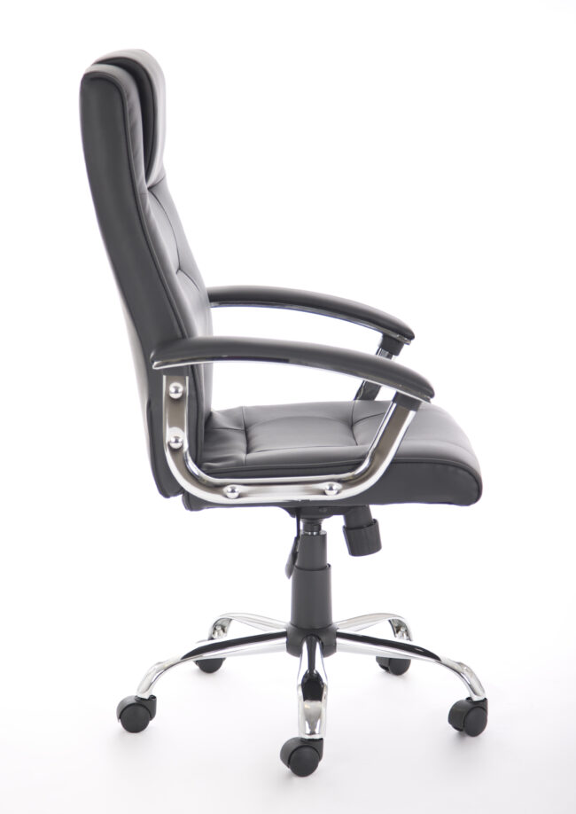 thrift high back executive black leather office chair with arms