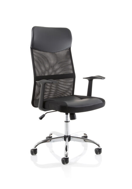 vegalite high mesh back black executive office chair with arms