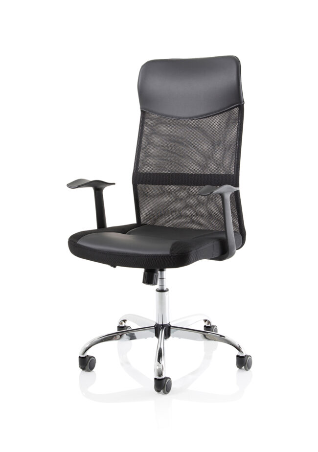 vegalite high mesh back black executive office chair with arms