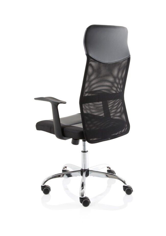 vegalite high mesh back black executive office chair with arms