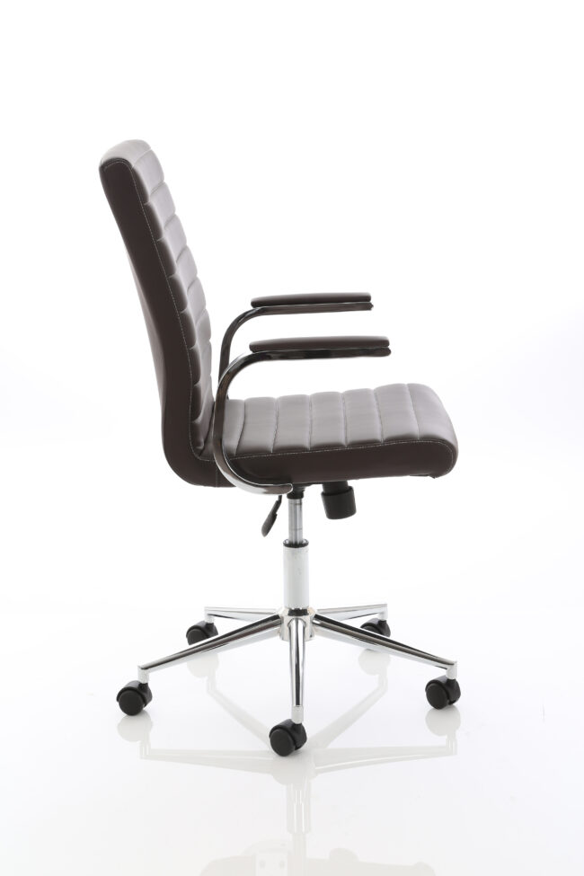 ezra medium back leather executive office chair with arms