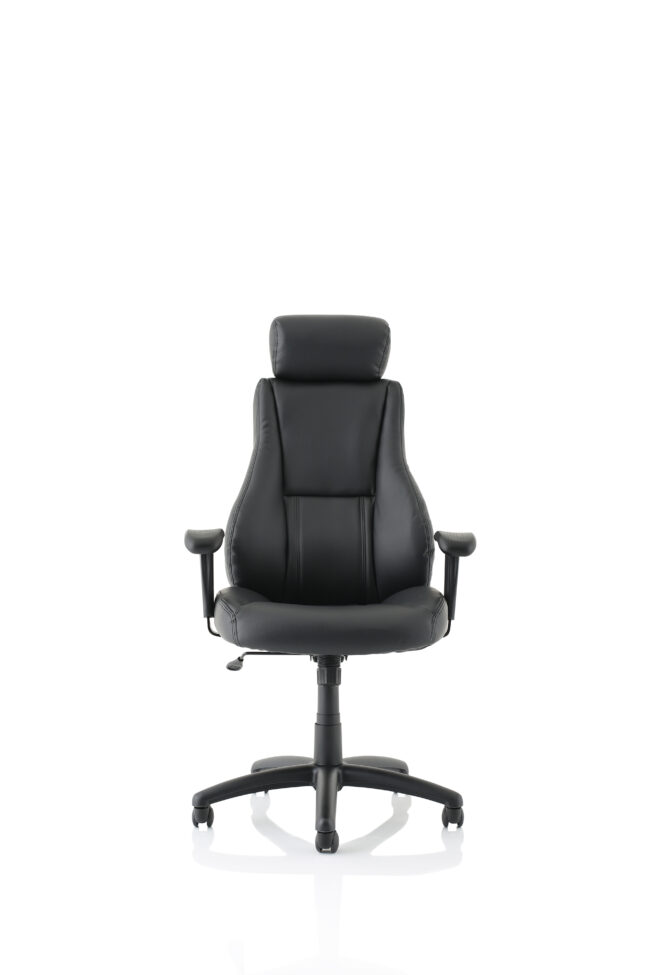 winsor medium back executive black leather office chair with arms