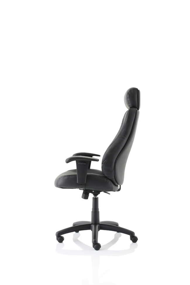 winsor medium back executive black leather office chair with arms