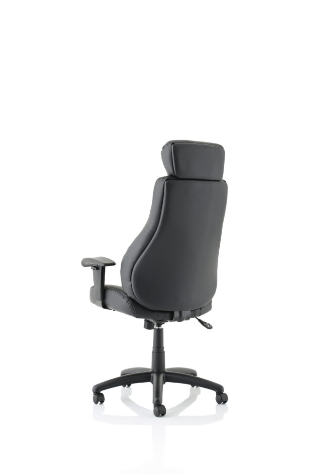 winsor medium back executive black leather office chair with arms