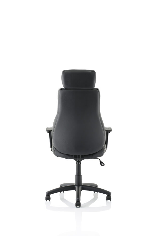 winsor medium back executive black leather office chair with arms