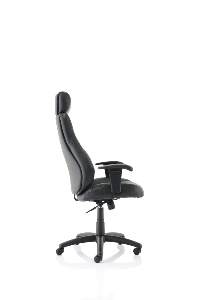 winsor medium back executive black leather office chair with arms