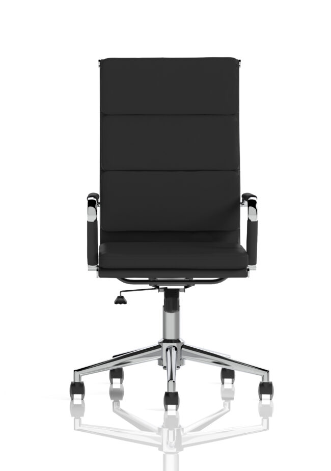hawkes high back black leather executive office chair with arms