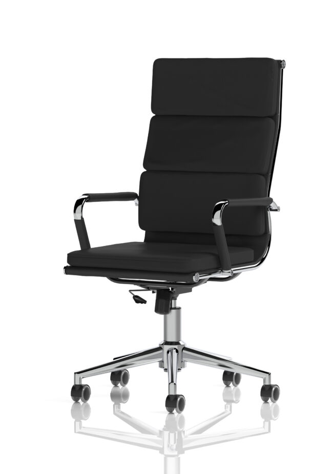 hawkes high back black leather executive office chair with arms
