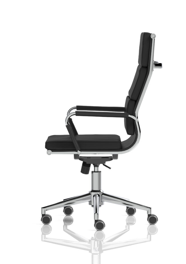 hawkes high back black leather executive office chair with arms