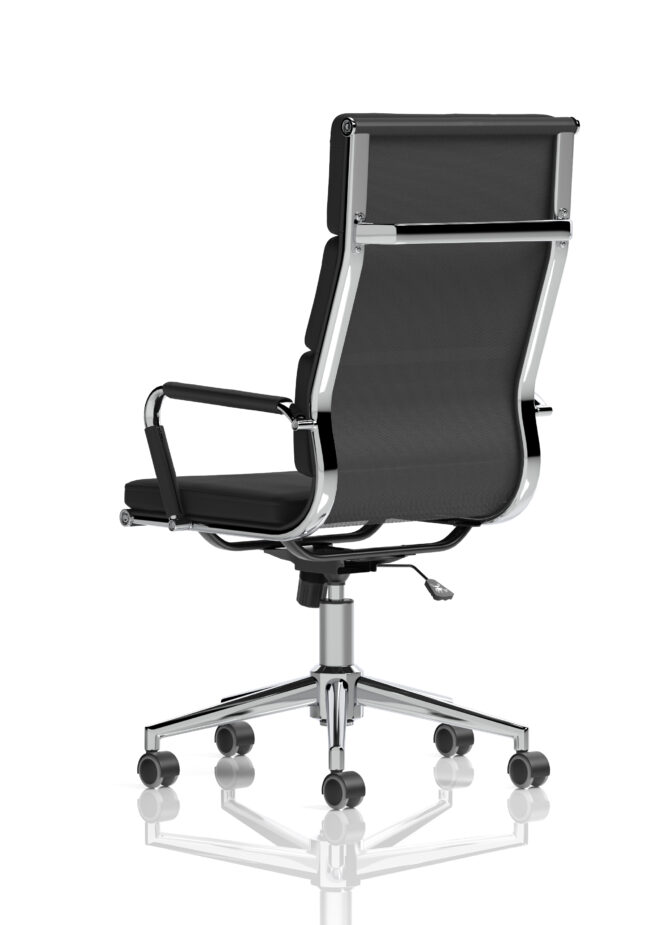 hawkes high back black leather executive office chair with arms