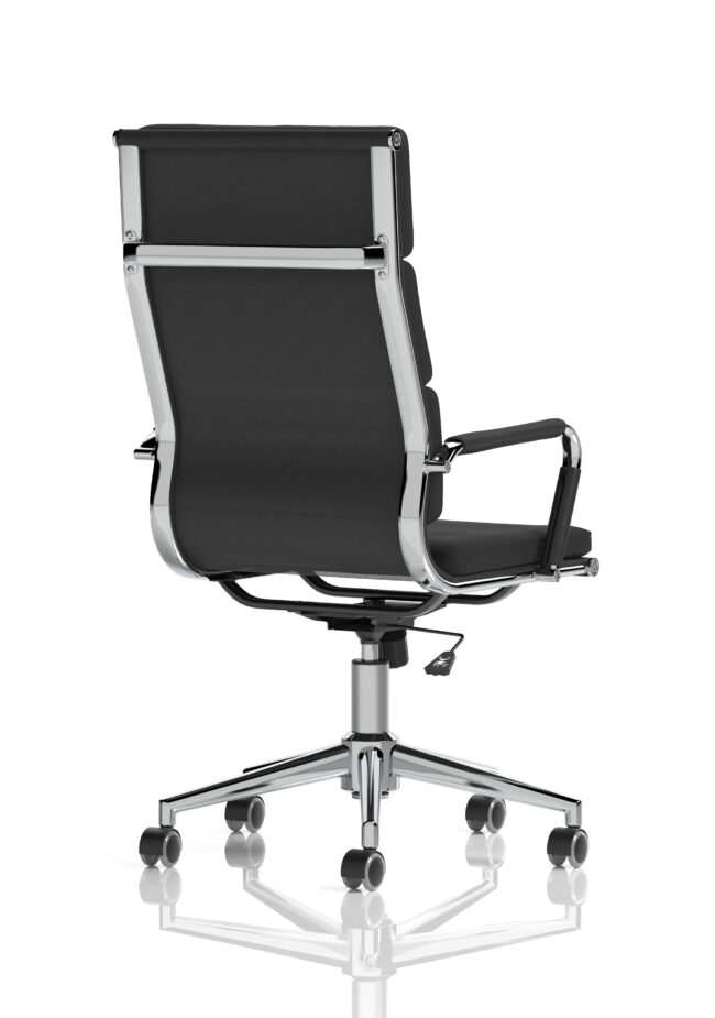hawkes high back black leather executive office chair with arms