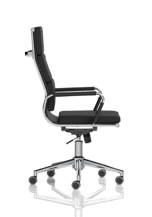 hawkes high back black leather executive office chair with arms