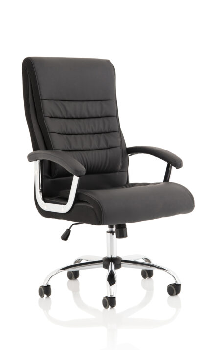 dallas high back black leather executive office chair with arms