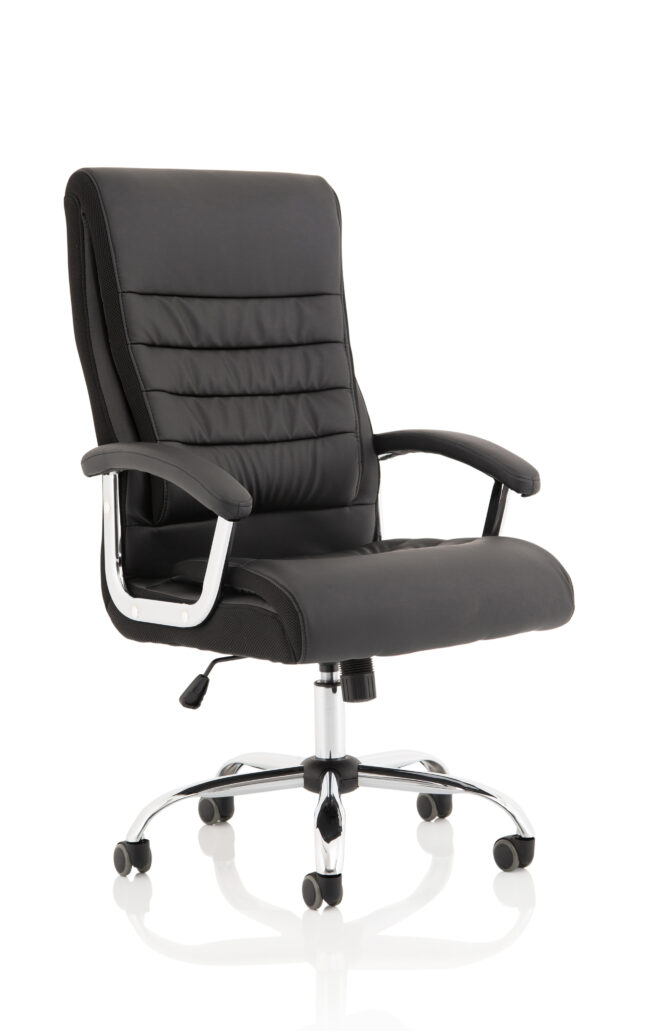 dallas high back black leather executive office chair with arms