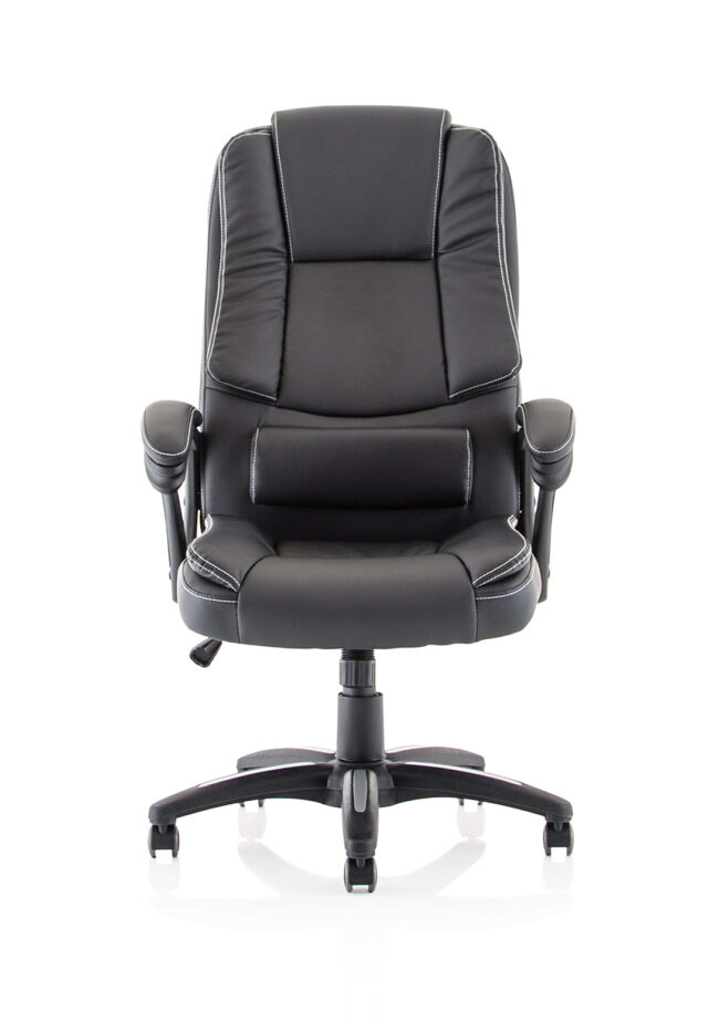 dakota high back black leather executive office chair with arms