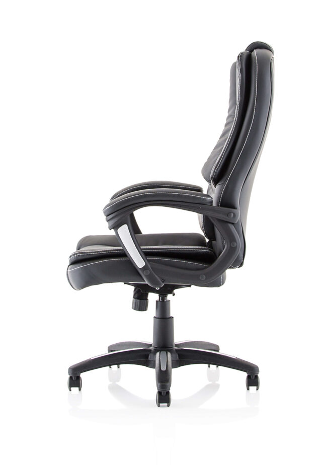 dakota high back black leather executive office chair with arms