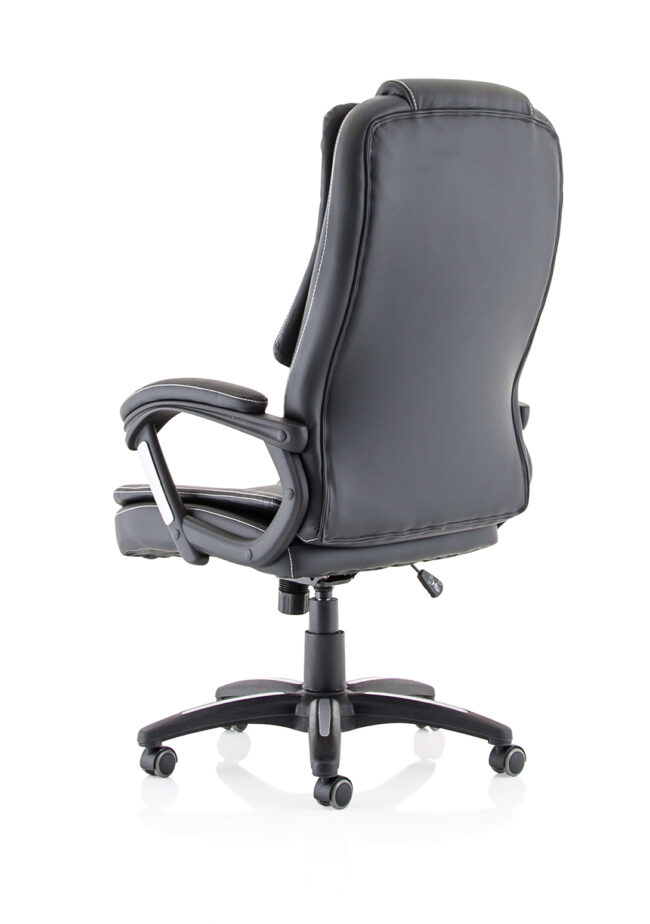 dakota high back black leather executive office chair with arms