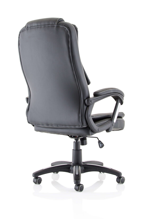 dakota high back black leather executive office chair with arms
