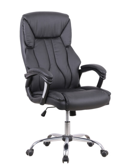 stratford high back executive black leather office chair with arms