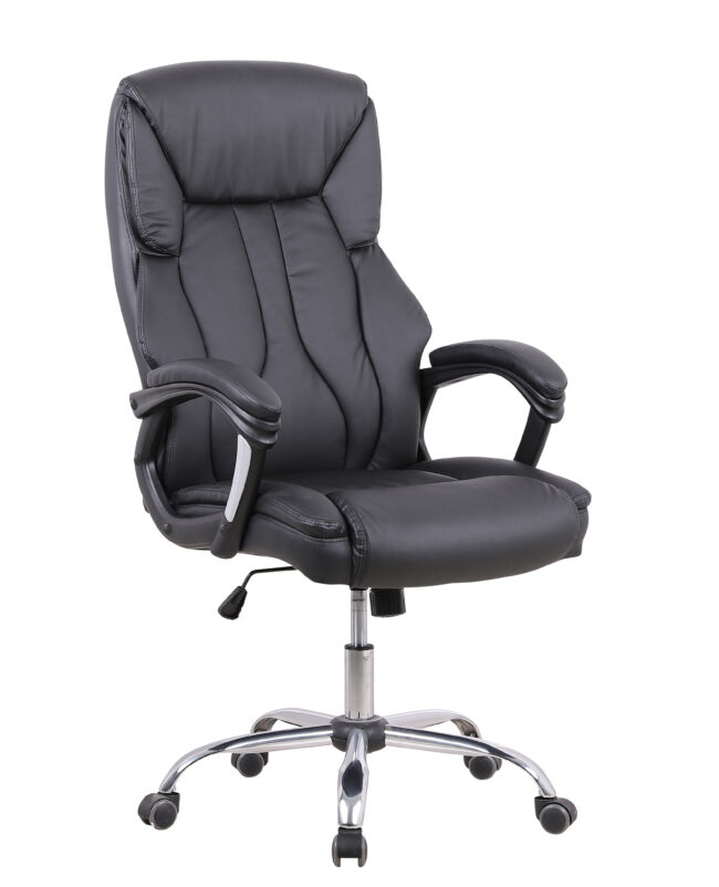 stratford high back executive black leather office chair with arms
