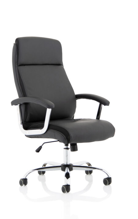hatley high back black leather executive office chair with arms