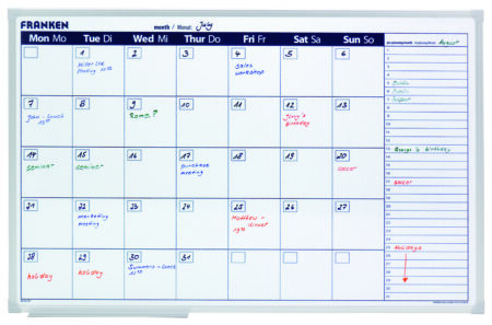 monthly planner day grid, 90 x 60cm