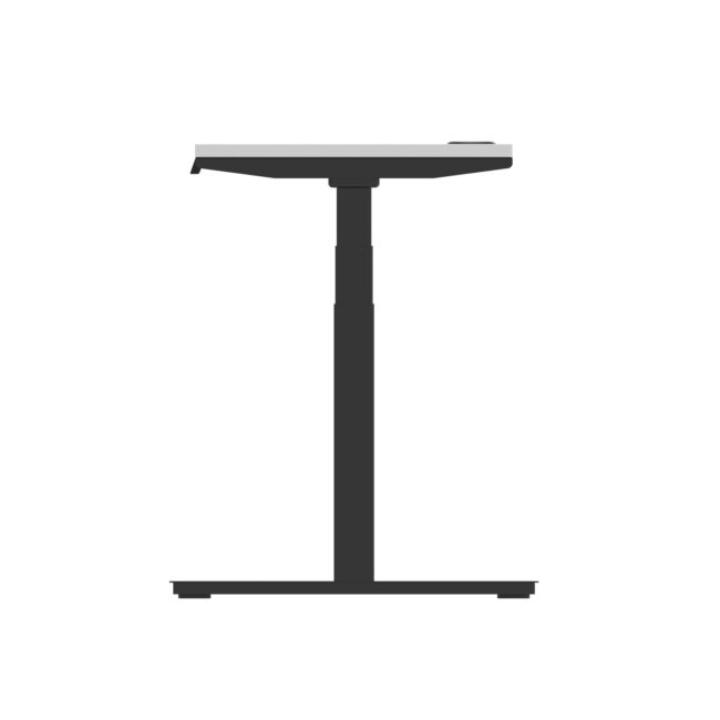air height adjustable slimline desk with cable ports