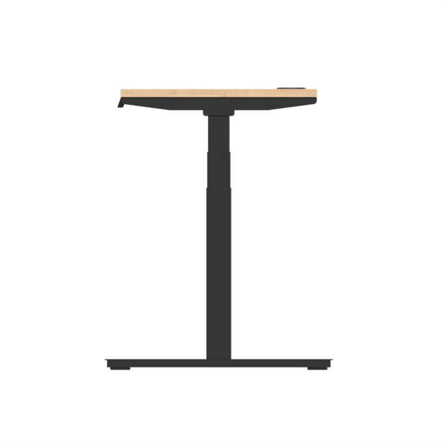air height adjustable slimline desk with cable ports