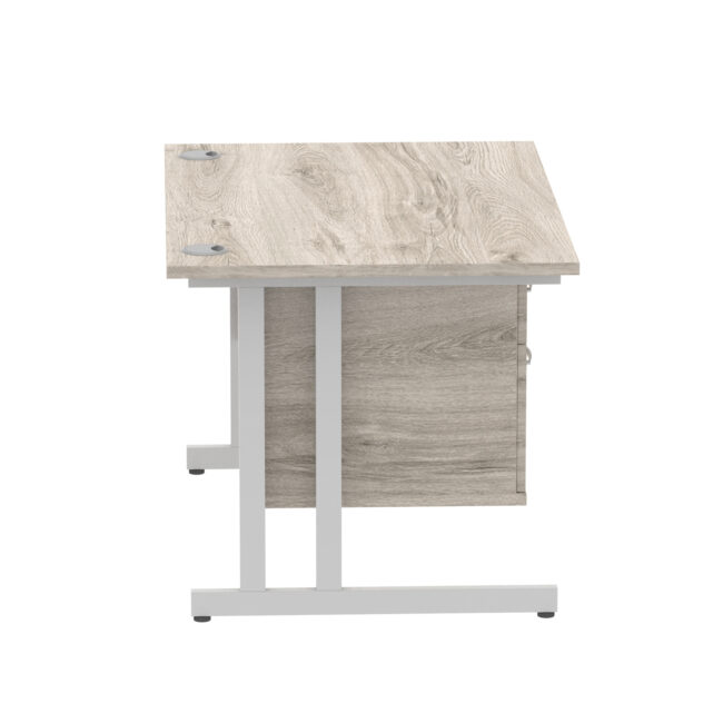 impulse 1200mm cantilever straight desk with single fixed pedestal