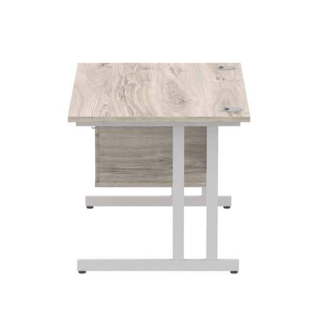 impulse 1200mm cantilever straight desk with single fixed pedestal