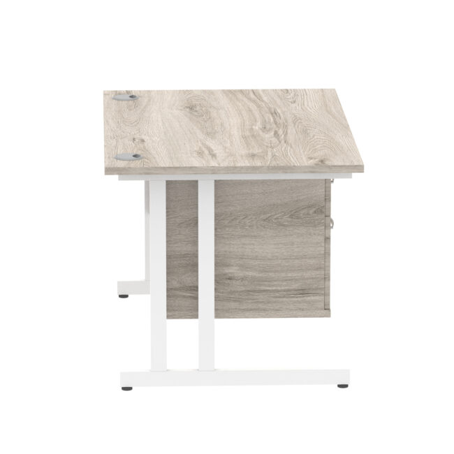 impulse 1200mm cantilever straight desk with single fixed pedestal