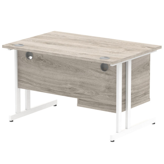 impulse 1200mm cantilever straight desk with single fixed pedestal