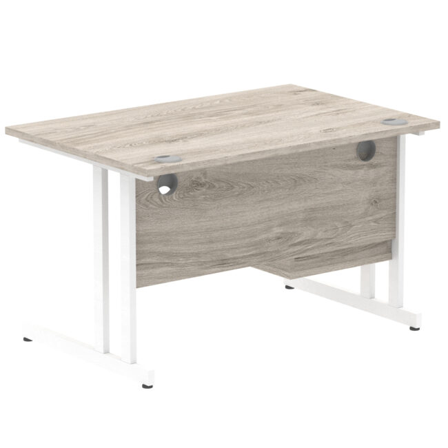 impulse 1200mm cantilever straight desk with single fixed pedestal