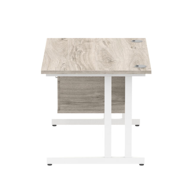 impulse 1200mm cantilever straight desk with single fixed pedestal