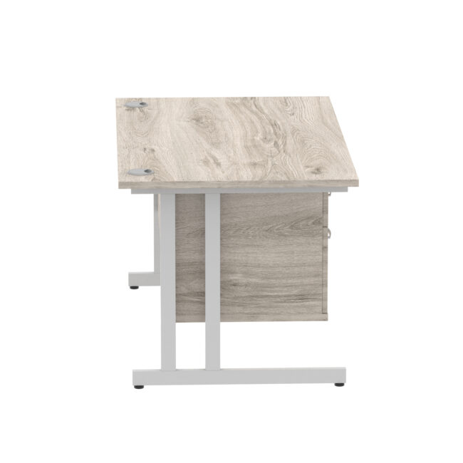 impulse 1400mm cantilever straight desk with single fixed pedestal