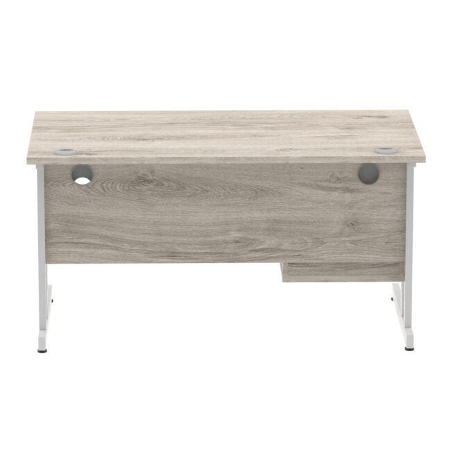 impulse 1400mm cantilever straight desk with single fixed pedestal